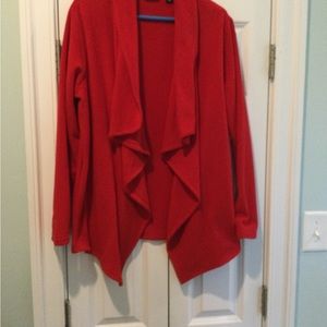 Land’s End Red Waterfall Front Fleece Jacket, size Large, NWOT